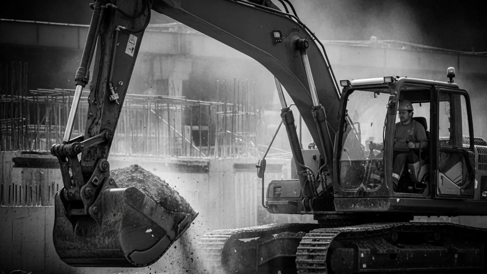Baggerarbeiten auf einer Baustelle im Ruhrgebiet